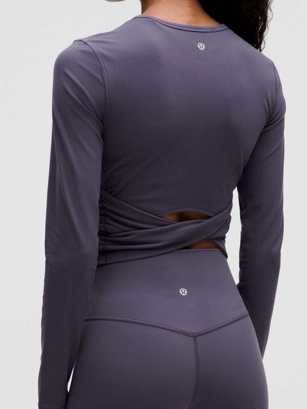 NWT Lululemon All it Takes Back twist ribbed long sleeve workout top “Nightfall”